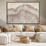 67528-MGV-FC-36X24_Walnut-Wood Ring Wall Art Canvas Print, Framed Tree Ring Art Picture Print, Rustic Tree Ring Perfect Neutral Boho Decor Artwork