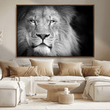 94453-MGV-CV-36X24-Lion Portrait Wall Art – Black and White King of the Jungle Canvas Print, Safari Wildlife Decor for Office, Bedroom, or Living