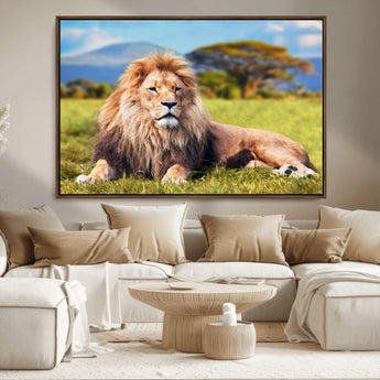 67826-MGV-CV-36X24-Majestic Lion Wall Art – King of the Jungle Canvas Print, Safari Wildlife Decor for Living Room, Office, or Man Cave
