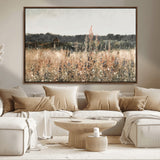 46308-MGV-FC-36X24_Walnut-Wildflower Field Wall Art – Rustic Meadow Landscape Canvas Print, Country Nature Decor for Living Room, Bedroom or Farmhouse