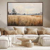 38193-MGV-FC-36X24_Walnut-Golden Meadow Wall Art – Serene Grassland Landscape Canvas Print, Rustic Nature Decor for Bedroom, Living Room or Farmhouse