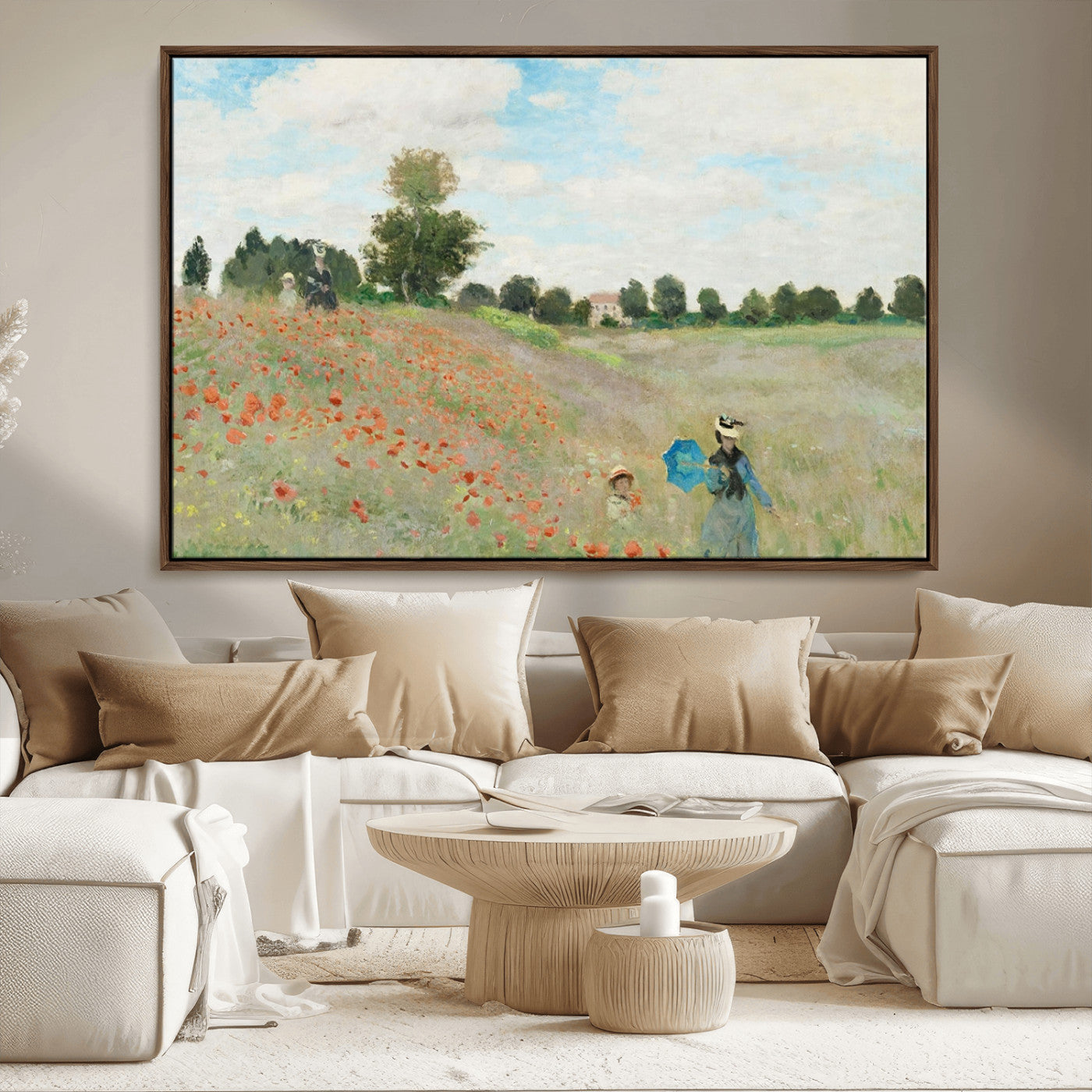 74890-MGV-CV-36X24-Monet Poppy Field Wall Art – Impressionist Landscape Canvas Print, Classic French Artwork for Living Room, Bedroom or Office Decor