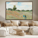 74890-MGV-CV-36X24-Monet Poppy Field Wall Art – Impressionist Landscape Canvas Print, Classic French Artwork for Living Room, Bedroom or Office Decor