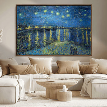 94605-MGV-FC-36X24_Walnut-Starry Night Over the Rhone Wall Art – Vincent van Gogh Canvas Print, Famous Impressionist Painting for Living Room, Office