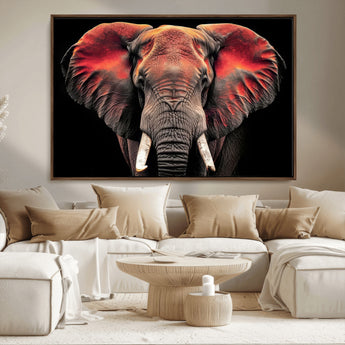 54719-MGV-FC-36X24_Walnut-Elephant Wall Art – Majestic African Elephant Canvas Print, Wildlife Safari Animal Decor for Living Room, Bedroom, Office or Man