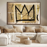 37215-MGV-FC-36X24_Walnut-Abstract Crown Wall Art – Urban Graffiti Style Canvas Print Modern Street Art Design, Bold Contemporary Decor for Living Room,
