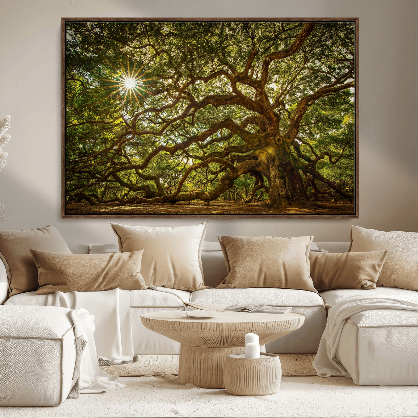 57983-MGV-CV-36X24-Angel Oak Tree Wall Art Canvas Print, Framed Oak Tree Art Picture Print, Angel Oak Perfect Rustic Nature Decor Artwork