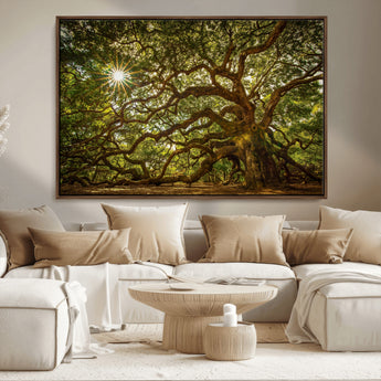 57983-MGV-CV-36X24-Angel Oak Tree Wall Art Canvas Print, Framed Oak Tree Art Picture Print, Angel Oak Perfect Rustic Nature Decor Artwork