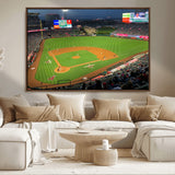 93707-MGV-CV-36X24-Los Angeles Stadium Wall Art Canvas Print, Framed Angel Stadium Field Art Picture Print, Anaheim Stadium Perfect Sports Room Decor