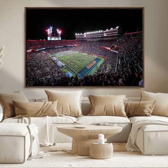46899-MGV-CV-36X24-Ben Hill Griffin Stadium Wall Art Canvas Print, Framed Football Stadium Art Picture Print, Florida Football Stadium Perfect Sport