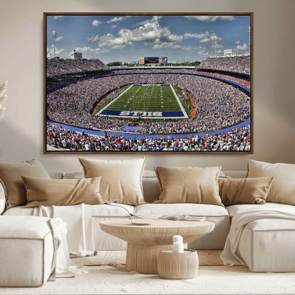 76491-MGV-CV-36X24-Buffalo Bills Stadium Wall Art Canvas Print, Framed Bills Stadium Art Picture Print, Highmark Stadium Perfect Sport Room Decor