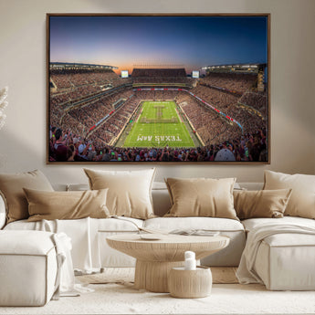 17421-MGV-CV-36X24-Kyle Field Wall Art Canvas Print, Framed Texas Stadium Art Picture Print, Kyle Field Stadium Perfect Sport Room Decor Artwork