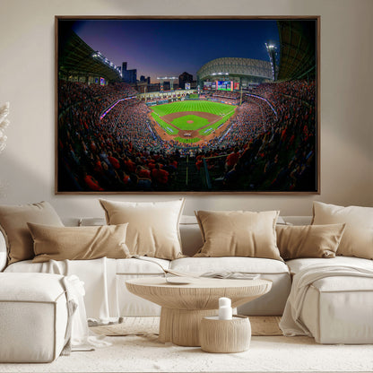 44322-MGV-FC-36X24_Walnut-Minute Maid Park Wall Art Canvas Print, Framed Houston Astros Stadium Art Picture Print, Houston Astros Field Perfect Sports Room