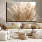 50300-MGV-CV-36X24-Pampas Grass Wall Art Canvas Print, Framed Minimalist Pampas Grass Art Picture Print, Beige Pampas Grass Perfect Minimalist Boho