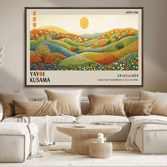 33864-MGV-CV-36X24-Pointillism Yayoi Wall Art Canvas Print, Framed Yayoi Kusama Art Picture Print, Yayoi Kusama Dot Perfect Abstract Nature Decor