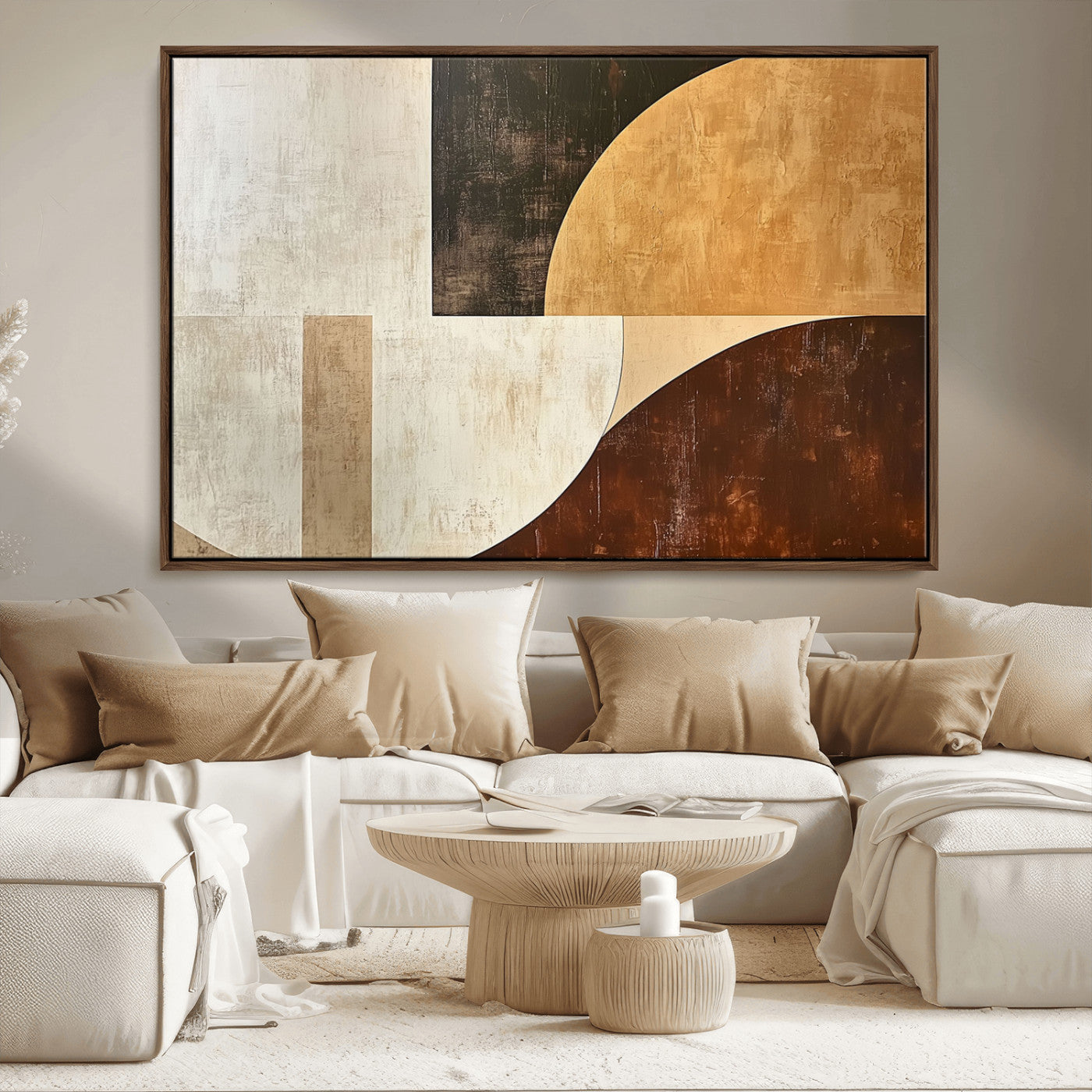 15030-MGV-CV-36X24-Wabi Sabi Wall Art Canvas Print, Framed Modern Abstract Art Picture Print, Minimalist Zen Perfect Minimalist Modern Decor Artwork