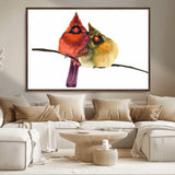 67752-MGV-CV-36X24-Cardinal Couple Wall Art – Male and Female Cardinal Canvas Print, Romantic Bird Artwork for Nature Lovers, Living Room, Bedroom,