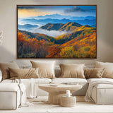 86772247-MGV-CV-36X24-Autumn Mountains Wall Art Canvas Print, Framed Fall Foliage Art Picture Print, Vibrant Hills Perfect Vibrant Nature Decor Artwork