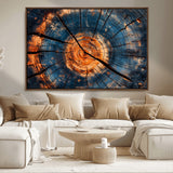 81894502-MGV-FC-36X24_Walnut-Burnt Wood Wall Art Canvas Print, Framed Aged Timber Art Picture Print, Rustic Tree Slice Perfect Rustic Decor Artwork for Home,