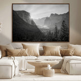 39278955-MGV-CV-36X24-Yosemite Valley Wall Art Canvas Print, Framed El Capitan Art Picture Print, Misty Mountain Perfect Modern Rustic Decor Artwork