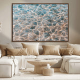 26580287-MGV-CV-36X24-Clear Water Wall Art Canvas Print, Framed Sunlit Ripples Art Picture Print, Ocean Texture Perfect Modern Coastal Decor Artwork