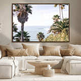 51404565-MGV-CV-36X24-Palm Trees Wall Art Canvas Print, Framed Ocean Breeze Art Picture Print, Coastal View Perfect Tropical Coastal Decor Artwork