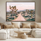 12540952-MGV-CV-36X24-Joshua Tree Park Wall Art Canvas Print, Framed Desert Road Art Picture Print, Sunset Drive Perfect Southwestern Boho Decor Artwork