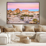 96167137-MGV-CV-36X24-Vibrant Sunset Sky Wall Art Canvas Print, Framed Joshua Tree Art Picture Print, Rugged Terrain Perfect Southwestern Boho Decor
