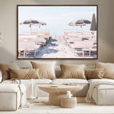 67623952-MGV-CV-36X24-Minimalist Beach Wall Art Canvas Print, Framed Pastel Sand Art Picture Print, Beach Aesthetic Perfect Coastal Minimalist Decor