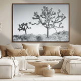 29996209-MGV-CV-36X24-Joshua Tree Art Wall Art Canvas Print, Framed Black White Landscape Art Picture Print, Desert Tree Decor Perfect Southwestern Boho