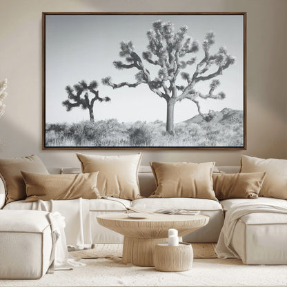 58647785-MGV-CV-36X24-Calm Earthy Aesthetic Wall Art Canvas Print, Framed Arid Terrain Decor Art Picture Print, Joshua Tree Perfect Rustic Minimalist