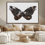 99831147-MGV-CV-36X24-Spotted Butterfly Wall Art Canvas Print, Framed Neutral Insect Theme Art Picture Print, Earthy Wing Pattern Perfect Modern Rustic