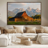 31771014-MGV-FC-36X24_Walnut-Rustic Barn Wall Art Canvas Print, Framed Western Landscape Art Picture Print, Farmhouse Style Perfect Rustic Farmhouse Decor