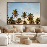 99033771-MGV-CV-36X24-Palm Trees Wall Art Canvas Print, Framed Tropical Vibes Art Picture Print, Coastal Sunset Perfect Coastal Boho Decor Artwork