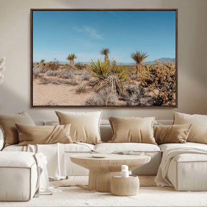 35156165-MGV-FC-36X24_Walnut-Joshua Tree Wall Art Canvas Print, Framed Desert Landscape Art Picture Print, Warm Earth Tones Perfect Southwestern Minimalist