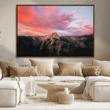 32786115-MGV-CV-36X24-Half Dome Wall Art Canvas Print, Framed Yosemite National Park Art Picture Print, Dramatic Sunset Perfect Adventurous Wilderness