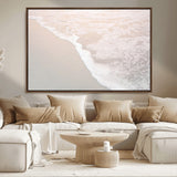 28414510-MGV-CV-36X24-Ocean Shoreline Wall Art – Minimal Coastal Beach Canvas Print, Soft Sea Foam and Sand Photography Artwork, Relaxing Nautical Decor