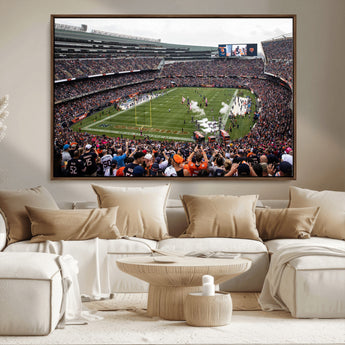 18347149-MGV-CV-36X24-Soldier Field Wall Art – Chicago Bears Football Stadium Canvas Print, Game Day Sports Decor for Man Cave, Bar, Office, or Living