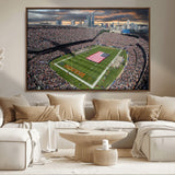 98106777-MGV-CV-36X24-Soldier Field Wall Art – Chicago Bears Stadium Canvas Print with American Flag, Game Day Football Decor for Man Cave, Bar, or
