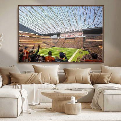 81960112-MGV-CV-36X24-Futuristic Football Stadium Wall Art – Modern Dome Arena Canvas Print, Chicago Bears Concept Design Sports Decor for Man Cave or