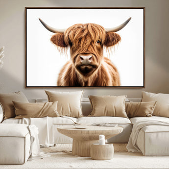 637908607-MGV-FC-93X47-3P_Black-Highland Cow Wall Art Print – Rustic Farmhouse Animal Portrait, Scottish Highland Cattle Canvas, Modern Country Wall Decor for