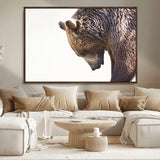 14405507-MGV-CV-36X24-Grizzly Bear Canvas Wall Art – Framed Wildlife Nature Decor, Large Brown Bear Profile Canvas Print for Living Room, Office, or
