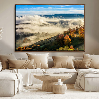21551192-MGV-FC-36X24_Walnut-Landscape Wall Art – Autumn Mountain View Canvas Print, Scenic Nature Photography Decor for Bedroom, Living Room, Office, Cabin or