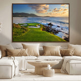 67486665-MGV-FC-36X24_Walnut-Golf Course Wall Art – Pebble Beach Oceanfront Canvas Print, Coastal Fairway Photography Sports Decor for Living Room, Office, Man