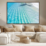 17528159-MGV-CV-36X24-Tropical Ocean Wall Art – Turquoise Water Canvas Print, Crystal Clear Beach Waves Photography Coastal Decor for Living Room,