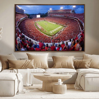 10244378-MGV-CV-36X24-Sanford Stadium Wall Art – Panoramic Georgia Bulldogs Day Game Football Canvas Print, Game Day Crowd Sports Decor for Office, Man