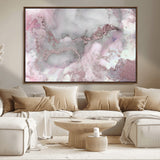 16416-MGV-FC-36X24_Walnut-Blush Marble Wall Art Canvas Print, Framed Rose Gold Art Picture Print, Pink Cloudy Perfect Modern Glam Decor Artwork