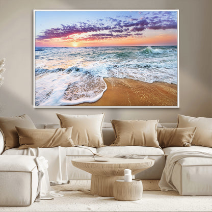 53006-MGV-CV-36X24-Ocean Beach Sunset Wall Art – Vibrant Seascape Canvas Print, Coastal Home Decor for Living Room, Bedroom, Office or Beach House