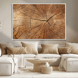 61710-MGV-CV-36X24-Tree Rings Wall Art – Rustic Wood Grain Canvas Print of Tree Trunk Cross Section, Nature Inspired Decor for Cabin, Office, Living