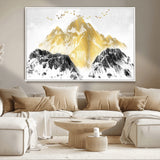 37733-MGV-CV-36X24-Golden Mountain Wall Art – Modern Abstract Landscape Canvas Print with Birds, Luxury Nature Decor for Living Room, Bedroom, or